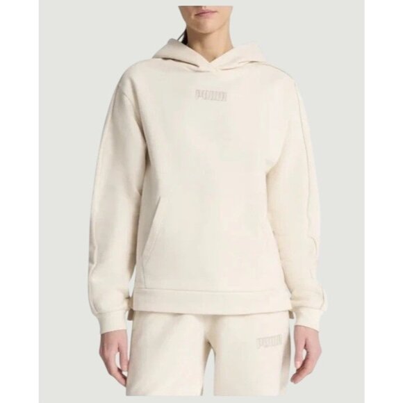 Puma Tops - NEW Puma Women's M Fleece Hoodie Beige Pullover Sweatshirt  G1402